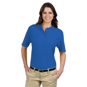 X S- X L - Women's 5.6. Oz. Pique Knit Sport Shirt With 3-button Placket. Blank