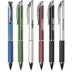 Palermo - Triangle Retractable Ballpoint Pen With Anodized Aluminum Barrel And Grip Pattern