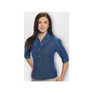 Sierra Pacific - Dark Denim - Ladies' 6 Oz, 100% Soft Washed Cotton Denim Shirt. Opportunity Buy