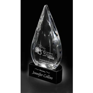 Diamond Triumph - Optical Crystal Award And Black Crystal Base, 4 Lbs