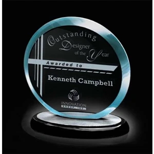 Corona - Polished Starphire Glass Award With Black Crystal Base, 2 Lbs