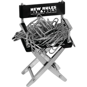 Corporate Director Ii - Black Matte Director Chair Shaped Zinc Alloy Clip Holder With Clips