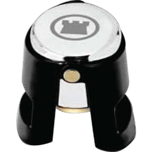 Le Gourmet - Champagne Bottle Stopper Made Of Black Matte/polished Silver-plated Zinc Alloy