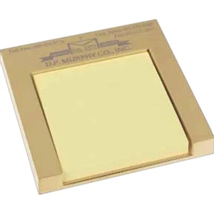 Statesman I - Gold Plated Zinc Alloy Memo Holder With Pad, 4 1/4" X 4" X 1/2"
