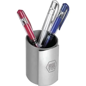 Rexford - Polished/matte Silver Plated Zinc Alloy Pen/pencil Cup Holder
