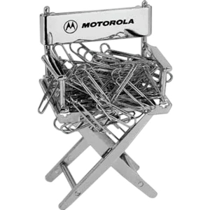 Corporate Director I - Polished Silver Plated Director Chair Shaped Zinc Alloy Clip Holder With Clips