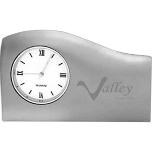 Bolero - Matte Silver Plated Zinc Alloy Timepiece, 3 1/8" X 1 3/4" X 1/4"