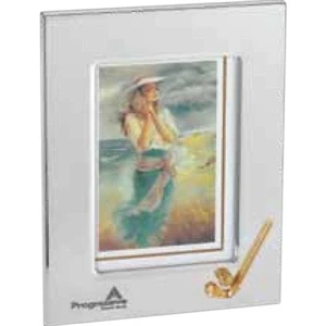 Golfer's - Golfer's Silver And Gold Plated Zinc Alloy Frame, Holds 3.5" X 5" Image