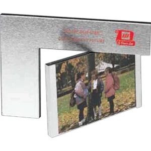 Swivel Ii - Brushed Aluminum Photo Frame, Holds 6" X 4" Image, 8 1/4" W X 6" H X 1/2" D