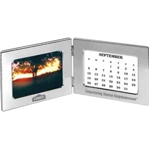 Royalty I - Zinc Alloy Double Frame With 7 Perpetual Calendar Cards, Holds 5" X 3.5" Image