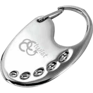 Orlando - Polished Silver Plated Zinc Alloy Key Holder, 1 1/4" X 2 1/2" X 1/8"