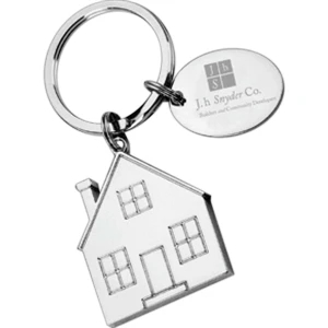 Realty House Key Tag With Pouch Made Of Polished Silver-plated Zinc Alloy