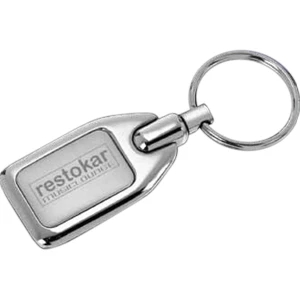 Herald - Matte And Polished Silver Plated Zinc Alloy Key Holder, 2" X 1 1/8" X 1/8"