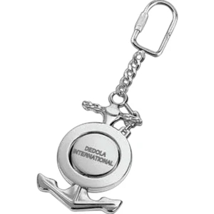 Brushed Silver Plated Zinc Alloy Ship's Anchor Shaped Roto-disk Key Holder