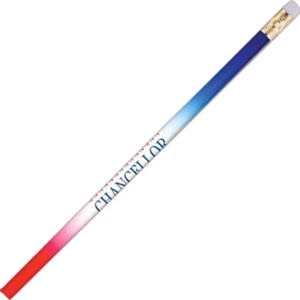Patriotic (tm) - 1 Color Imprint - Round Barrel #2 Core Pencil With Variegated Red, White, And Blue