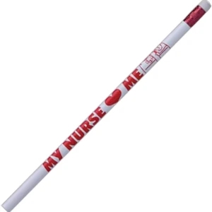 2 Colors - Nurse Theme Round Barrel #2 Core Pencil With Red Ferrule And White Eraser