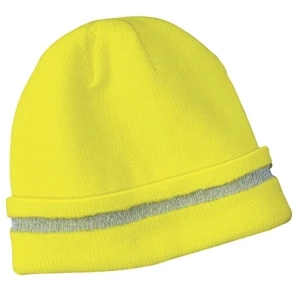 Port Authority (r) Cornerstone (tm) 3m(tm) - Safety Beanie Cap With Reflective Stripe, 100% Acrylic
