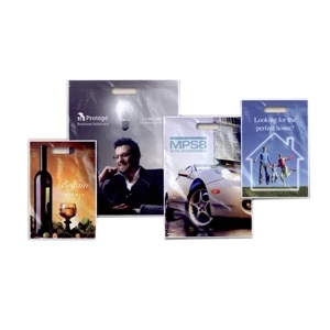 20" X 20" - Full Color Low Minimum, Low Density Polyethylene Plastic Two Side Take Home Bag