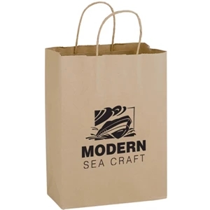 Natural Kraft Paper Shopper Bags - Flexo Ink