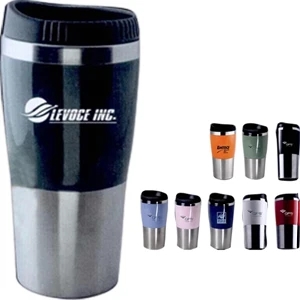 The Style - Black - Double Walled Stainless Steel Mug With Designer Safety Lid And Stylish Color Design
