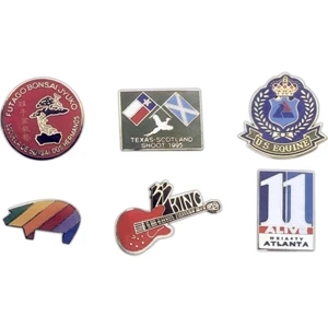 3/4" - Die Struck Cloisonne Lapel Emblem With Military Clutch Back And Nail With Burr