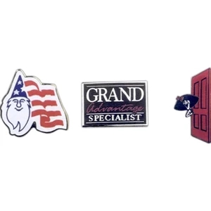 3/4" - Die Struck Laser Hard Enamel Lapel Emblem With Military Clutch Back