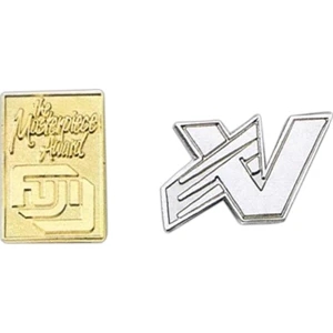 3/4" - Die Struck Sandblast Lapel Emblem With Military Clutch Back And Nail With Burr