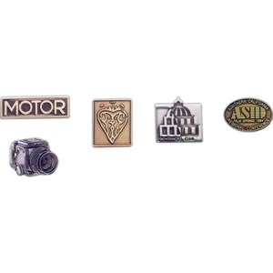 3/4" - Die Struck Antique Lapel Emblem With Military Clutch Back And Nail With Burr