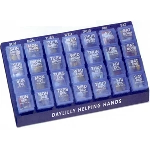 Weekly Four-a-day Pill Holder. Schedule Every Morning, Noon, Evening And Bedtime