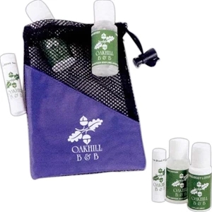 On The Run - Custom Imprinted Kit With Lip Balm, Hand Sanitizer, And Hand And Body Lotion