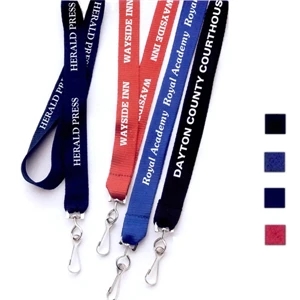 Speedy One - One Color Imprint - Lanyard, 3/4". Flat Polyester Lanyard. Standard Non Break-away, Sewn In Swivel Hook