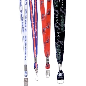 3/8" X 36" - Quick Full Color Dye Sublimated Crimped Lanyard With Non-breakaway Standard