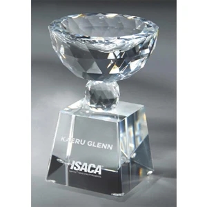 Vanderbilt Series - Faceted Crystal Bowl-shaped Trophy. Vanderbilt Series. New!