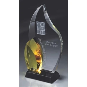 Norwich Collection - Deep Beveled Optic Crystal With Thick Honey Gold Glass Accent