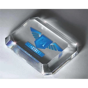 Full Color Paperweights - Optic Crystal Oval Paperweight With Digi-color. New!