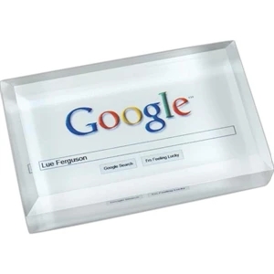 Full Color Paperweights - Optic Crystal Business Card Paperweight With Digi-color. New!