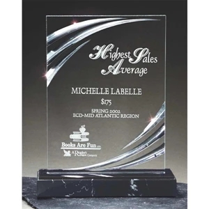 Nouveau Series - 6'' X 8'' - Uniquely Carved & Polished Award With Genuine Italian Marble. Exclusive Design