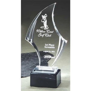 Nouveau Series - 5" X 10" - Uniquely Carved & Polished Award With Genuine Italian Marble. Exclusive Design