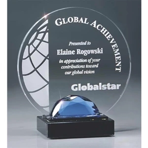 Crystal Gemstone Elegance - 6" X 6 1/2" - Award With Glass Gemstone & Marble Base
