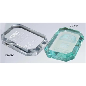 Stock Laser Engraved Paperweights - 1-5 Quantity - Beveled Octagon Paperweight