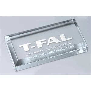 Stock Laser Engraved Paperweights - 1-5 Quantity - 4" X 2" - Beveled Paperweight. Choice Top Or Thick Beveled