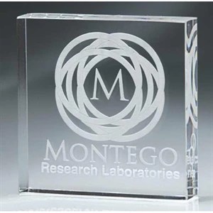 Stock Laser Engraved Paperweights - 1-5 Quantity - Square Block Paperweight. New!