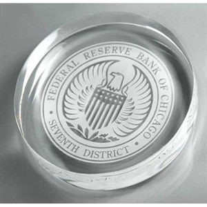 Stock Laser Engraved Paperweights - 1-5 Quantity - Circle Paperweight. New!