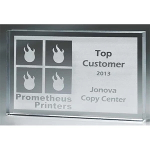 Frost Effect Paperweights - 1-5 Quantity - 6" X 4" - Reverse Laser-frost Block Paperweight. New!