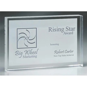 Frost Effect Paperweights - 1-5 Quantity - 7" X 5" - Reverse Laser-frost Block Paperweight. New!