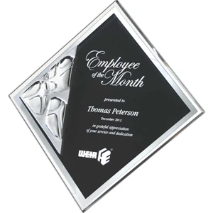Gemini Inspiration - Pebble Surface Plaque. Beveled Acrylic With Reflective Pebble Surface. New!