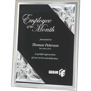 Gemini Inspiration - Double Pebble Surface Plaque. Beveled Acrylic With Reflective Pebble Surface. New!