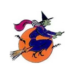 Temporary Tattoos (tm) - Stock, Non Toxic, Hypoallergenic 2" X 2" Witch On A Broom Tattoo Is Fda Certified