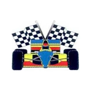 Temporary Tattoos (tm) - Stock, Non Toxic, Hypoallergenic Race Car With Checkered Flag Tattoo