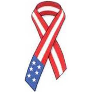 Temporary Tattoos (tm) - Stock, Non Toxic, Hypoallergenic, Red, White And Blue Ribbon Tattoo